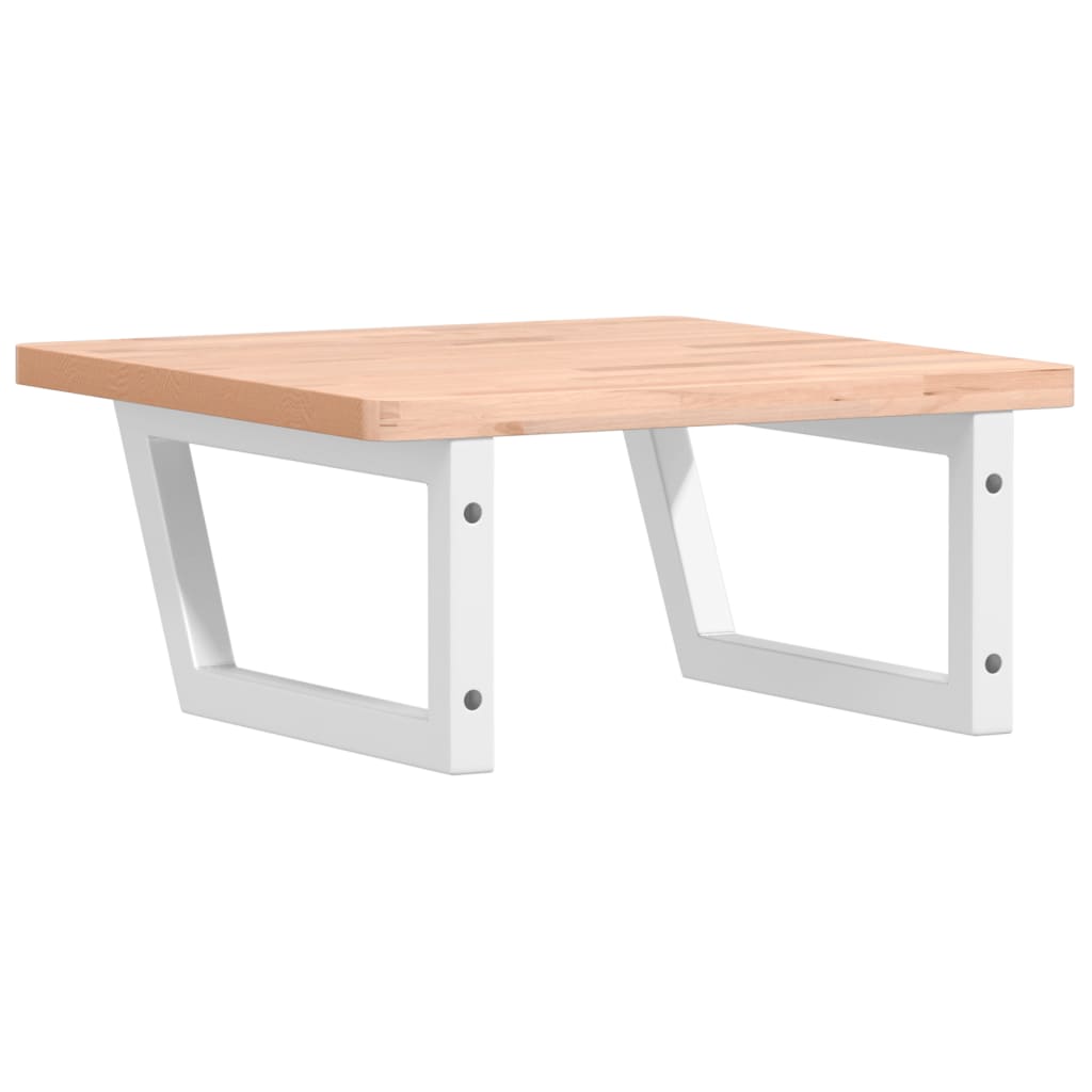 vidaXL Basin Shelf Wall Mounted Steel and Solid Wood Beech 6