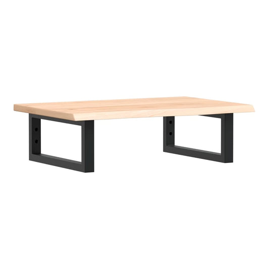 Basin Shelf Wall Mounted Steel and Solid Wood Oak Rectangular Depth 40 cm Brown and black