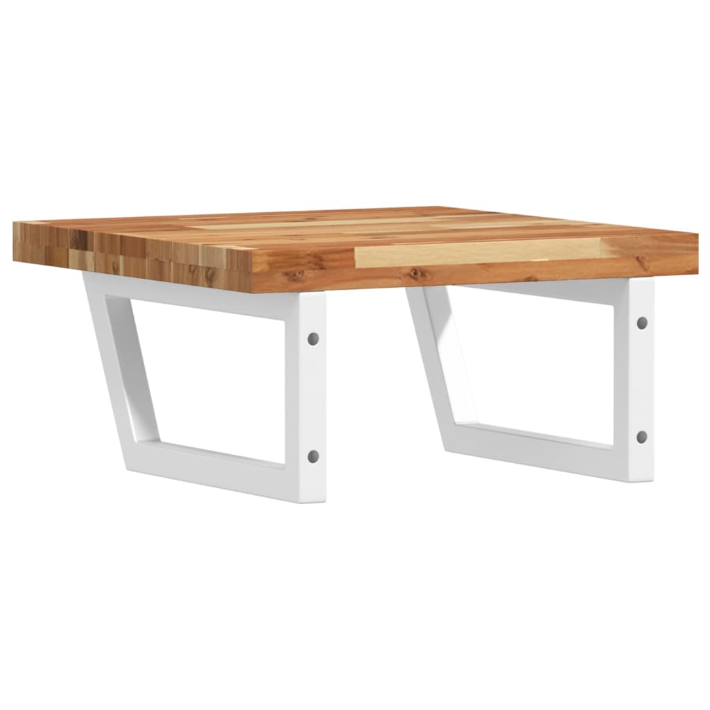 vidaXL Basin Shelf Wall Mounted Steel and Solid Wood Acacia 6