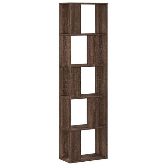 vidaXL Bookcase 5-Tier Brown Oak 45x23,5x162,5 cm Engineered Wood 2