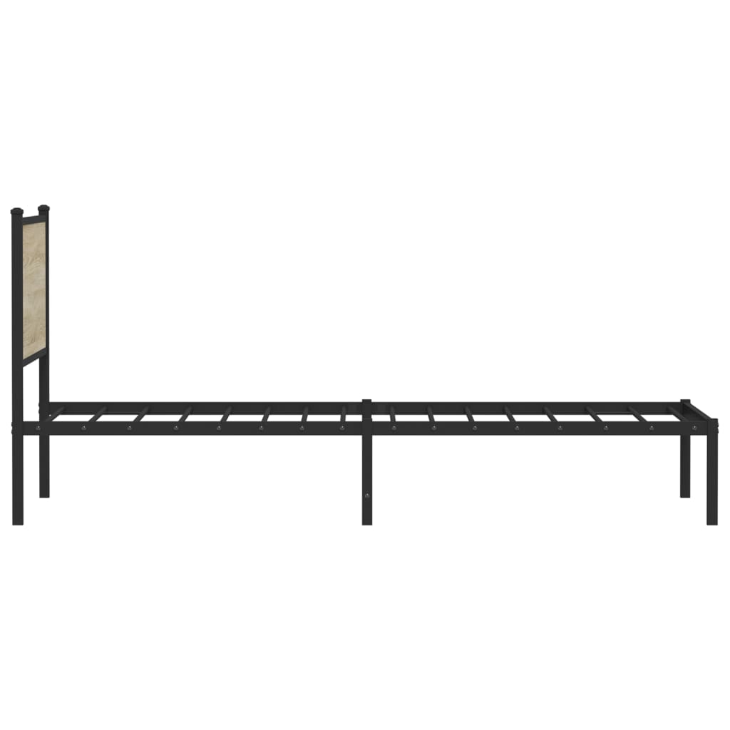 vidaXL Metal Bed Frame without Mattress Sonoma Oak 100x200 cm 6