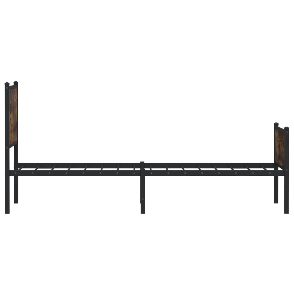 vidaXL Metal Bed Frame without Mattress Smoked Oak 75x190 cm Small Single 6
