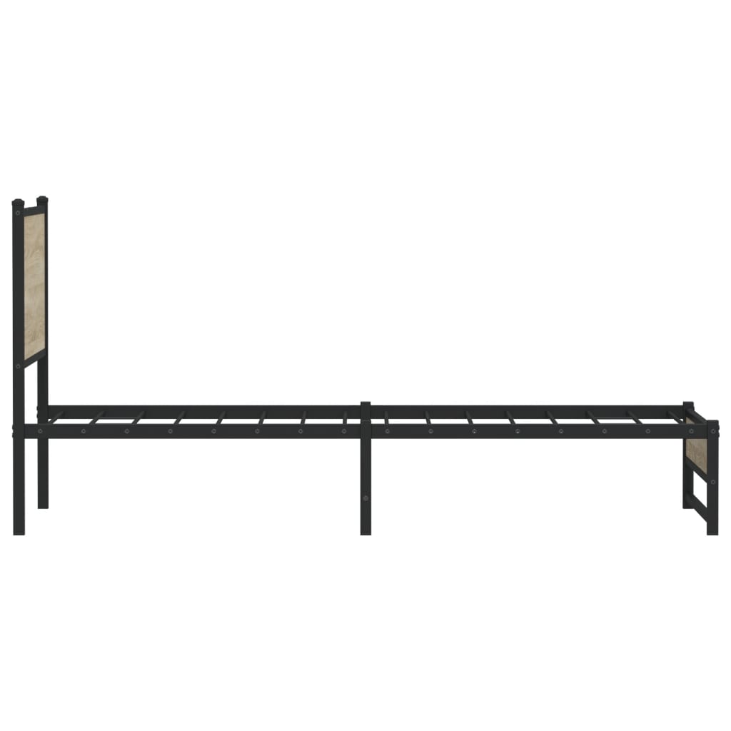 vidaXL Metal Bed Frame without Mattress Sonoma Oak 90x190 cm Single 6