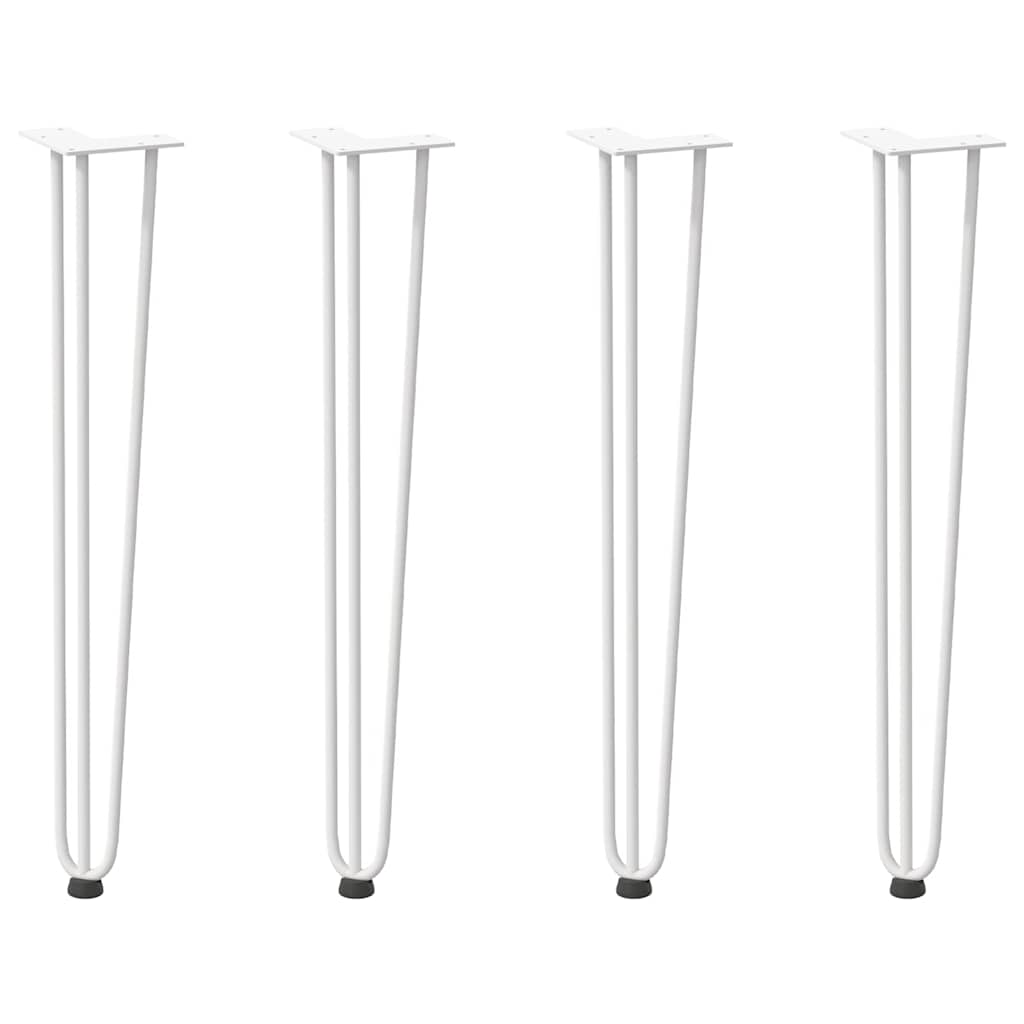 Hairpin Legs for Coffee Table 4 pcs Solid Steel 3 rods White