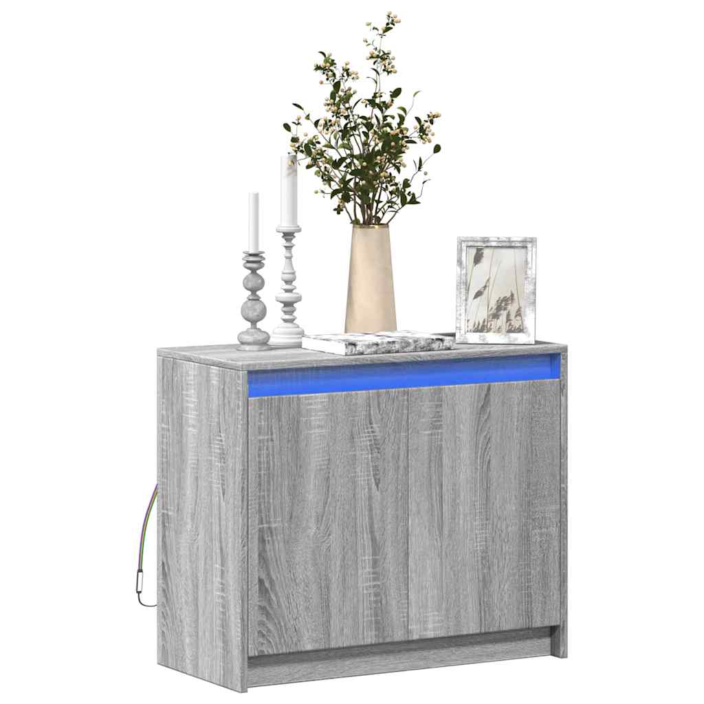 vidaXL Sideboard with LED 72x34x61 cm Engineered Wood