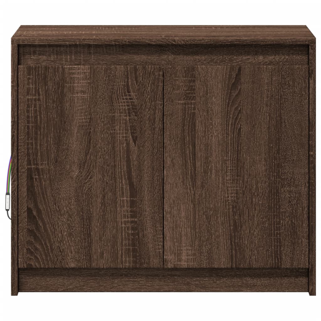 vidaXL Sideboard with LED Brown Oak 72x34x61 cm Engineered Wood 6