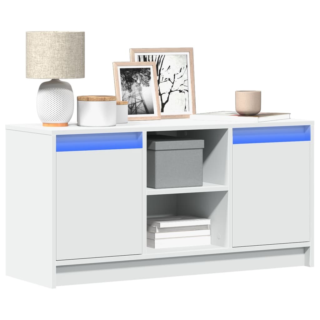 vidaXL TV Cabinet with LED 100x34x50 cm Engineered Wood Width 100 cm