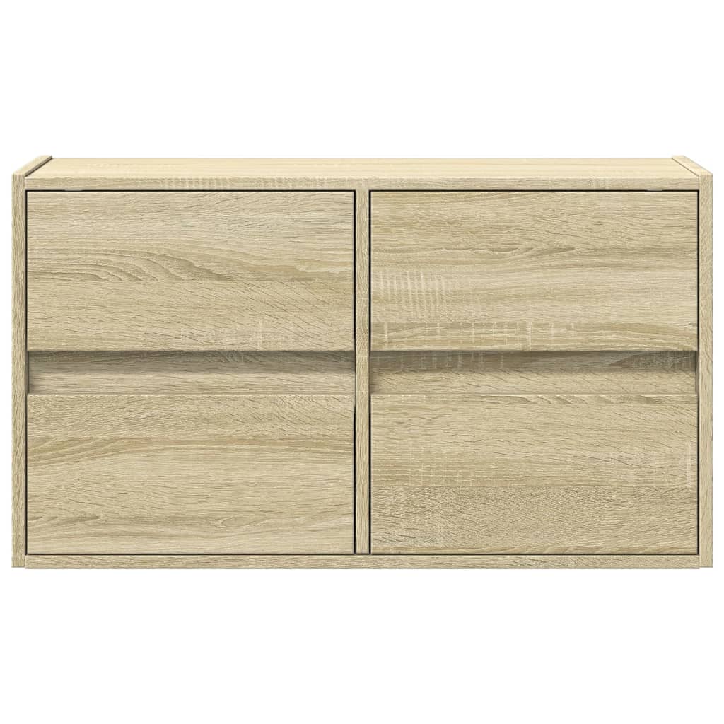 vidaXL TV Wall Cabinet with LED Lights Sonoma Oak 80x31x45 cm 6