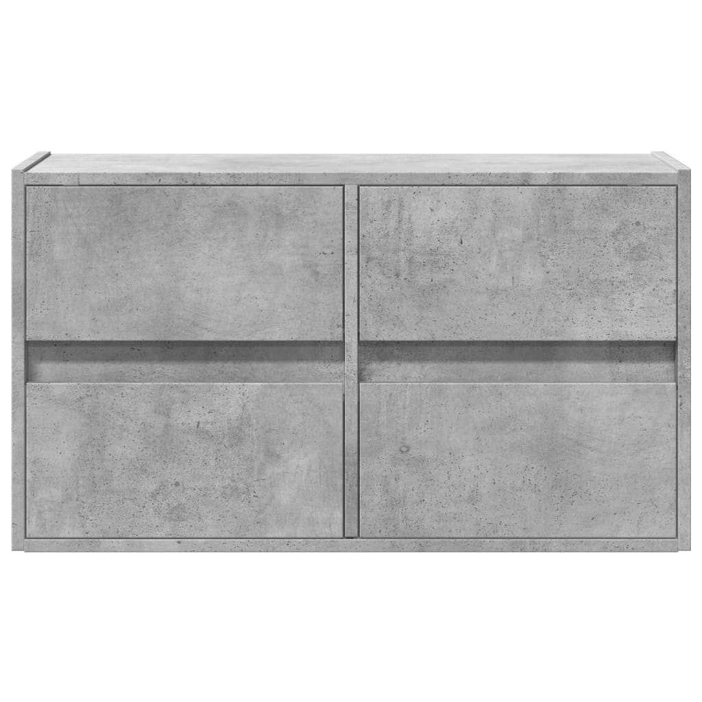 vidaXL TV Wall Cabinet with LED Lights Concrete Grey 80x31x45 cm 6