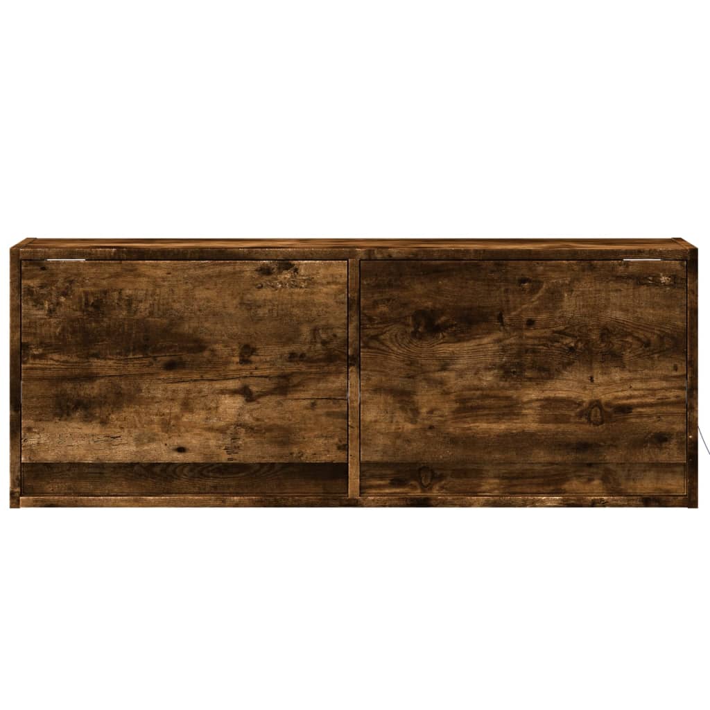 vidaXL TV Wall Cabinet with LED Lights Smoked Oak 100x31x35 cm 6