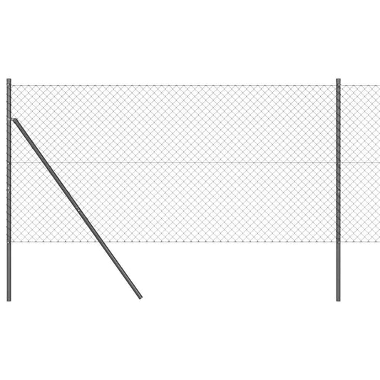 Chainlink Fence 10 x 0.4 m PVC-Coated Steel Mesh size 40 x 40 mm mesh Ground fix Grey 10 m 1 m