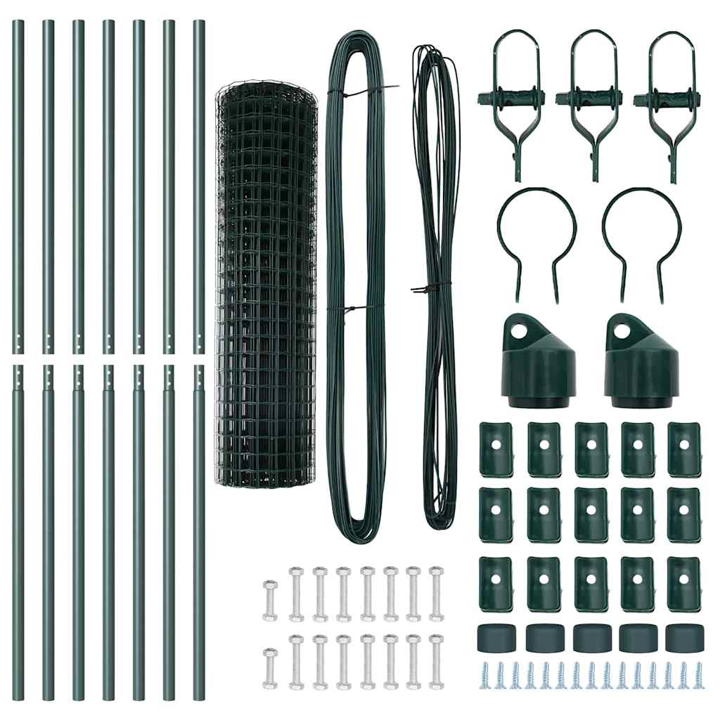 vidaXL Euro Fence Ground Fix 10 x 1 m PVC-Coated Steel Green Mesh 6