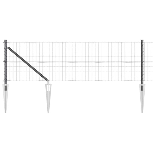 Euro Fence Spikes PVC-Coated Steel Mesh Spike anchor fix Grey Length size