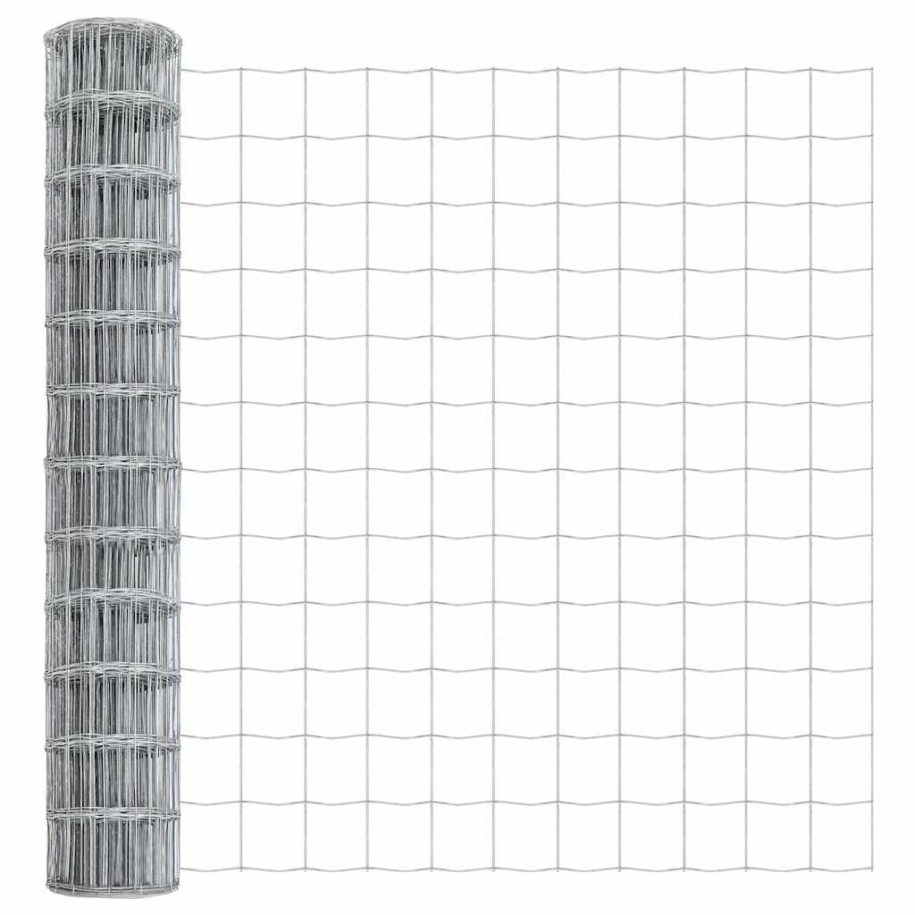 vidaXL Outdoor Euro Fence with Concrete Base 10 x 1 m Galvanised Steel 6