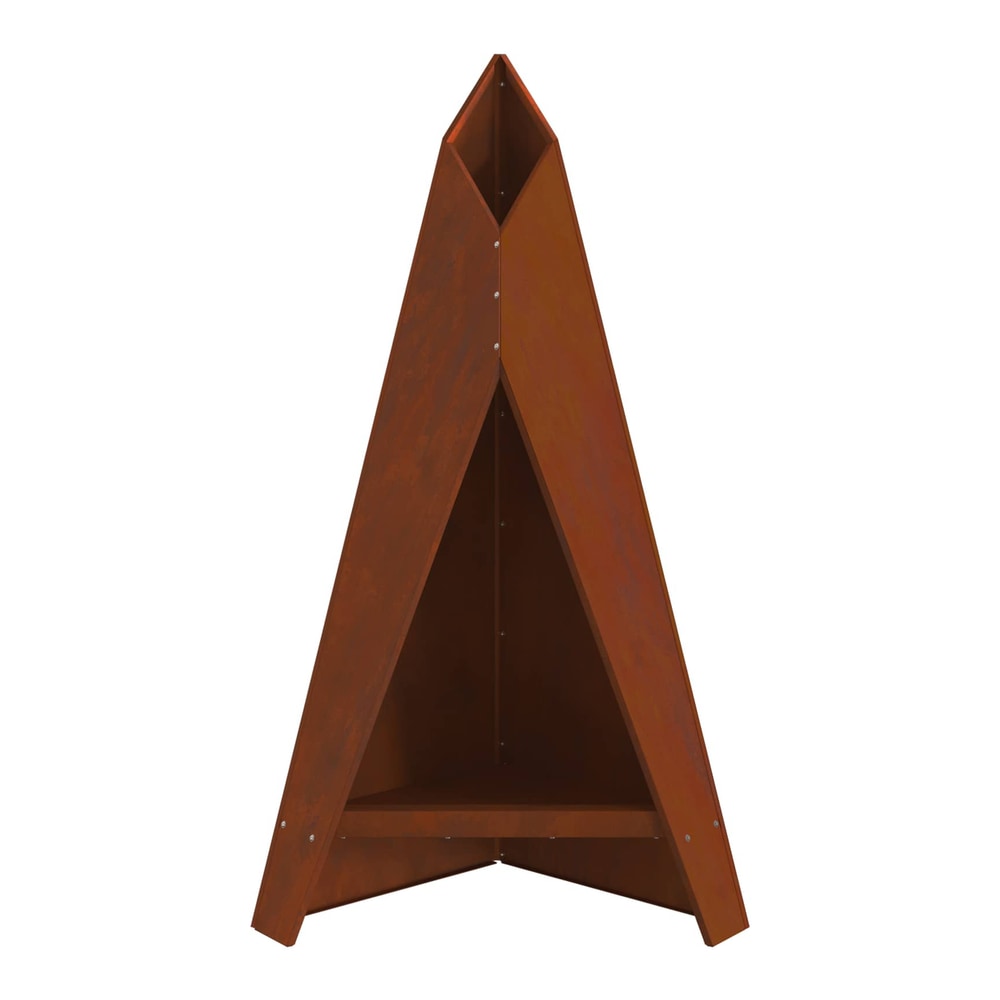 Fire Bowl Black 58 x 40 x 100 cm Weathering Steel Weathering steel/brown