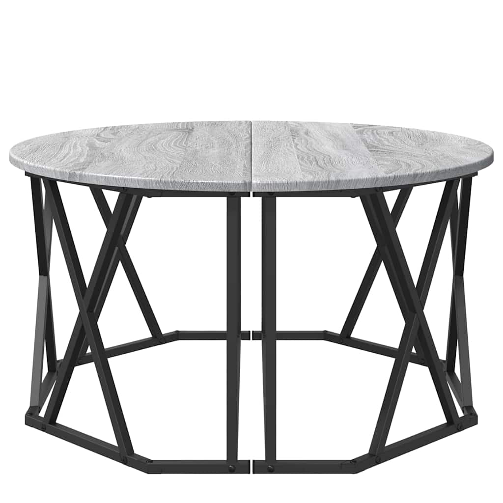 vidaXL Coffee Table Grey Sonoma 80 x 80 x 42 cm 6