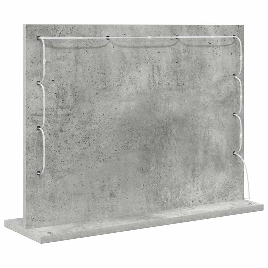 vidaXL Vanity Mirror Concrete Grey 60 x 45 x 18 cm Rectangular 6