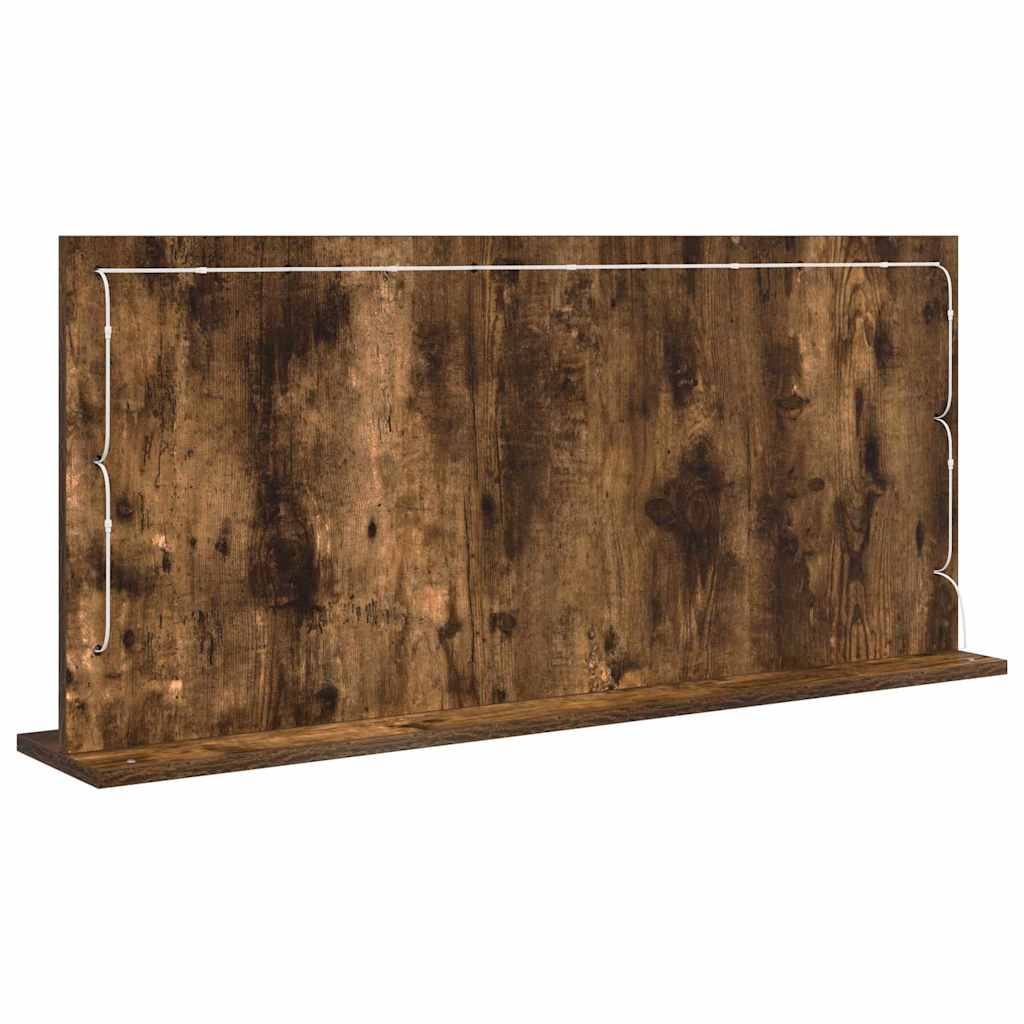 vidaXL Vanity Mirror Smoked Oak 100 x 45 x 18 cm Rectangular 6