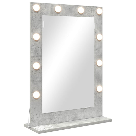 vidaXL Vanity Mirror Concrete Grey 70 x 50 x 18 cm Rectangular 2