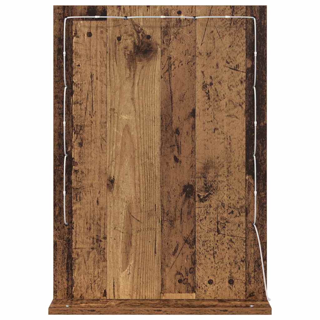 vidaXL Vanity Mirror Smoked Oak 70 x 50 x 18 cm Rectangular 6