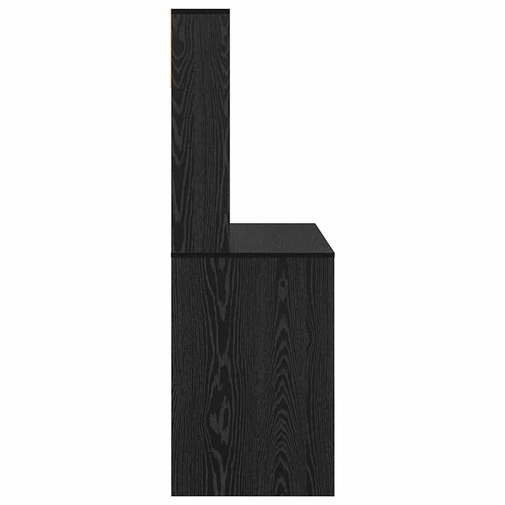 vidaXL Desk Black Oak 91 x 50 x 149 cm Engineered Wood 6