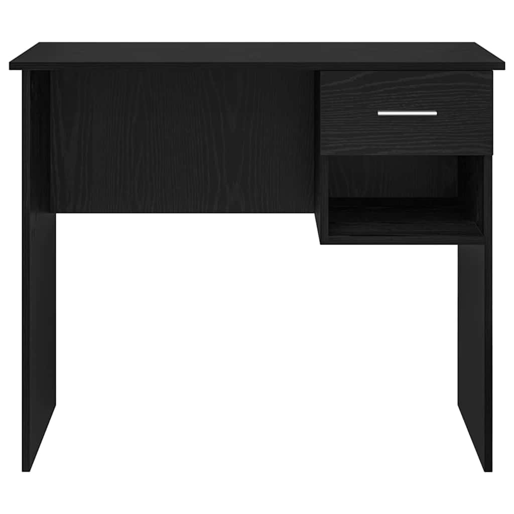 vidaXL Desk Black Oak 90 x 49 x 75 cm Engineered Wood 6