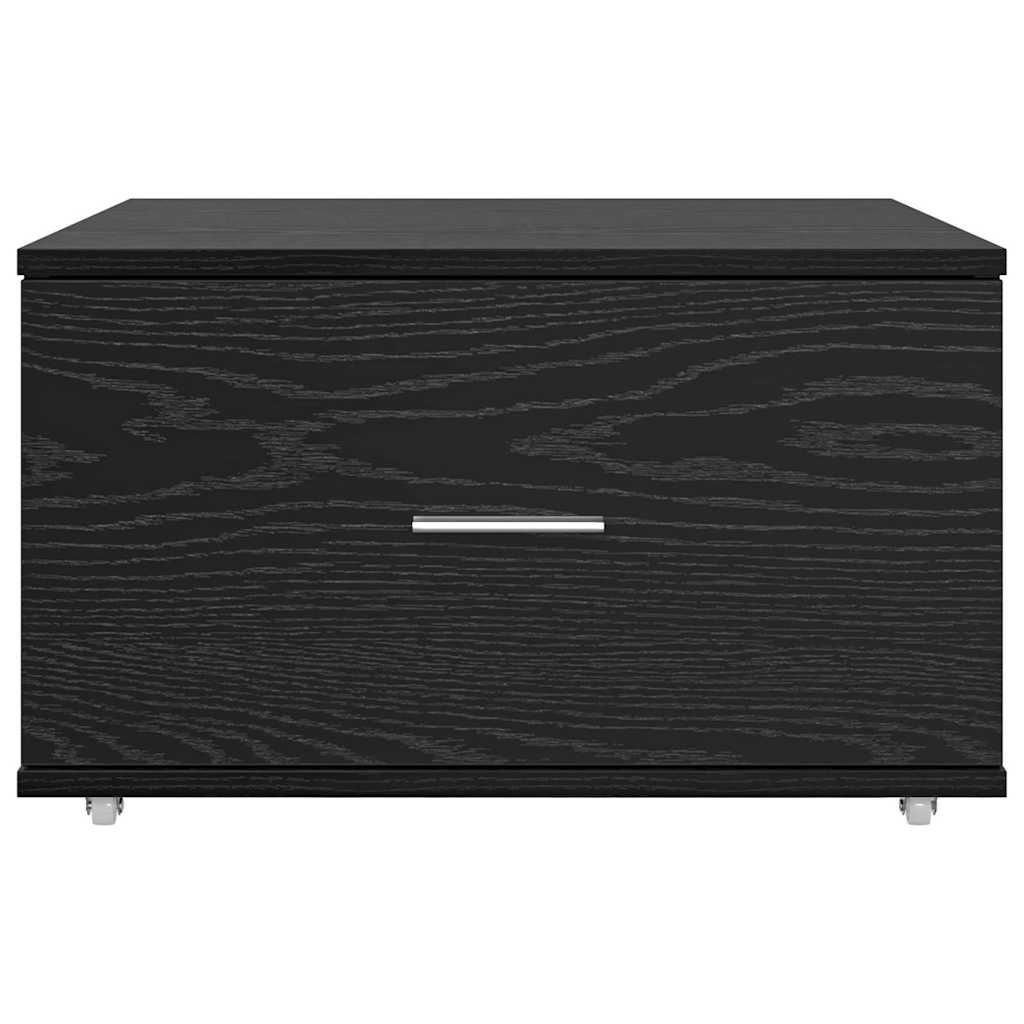 vidaXL Drawer Cabinet 55 x 45 x 31 cm Black Oak 6