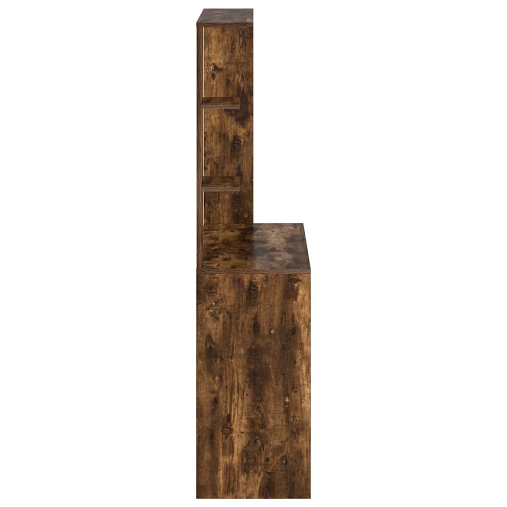 vidaXL Desk Smoked Oak Engineered Wood 78.5 x 37 x 154.5 cm 6