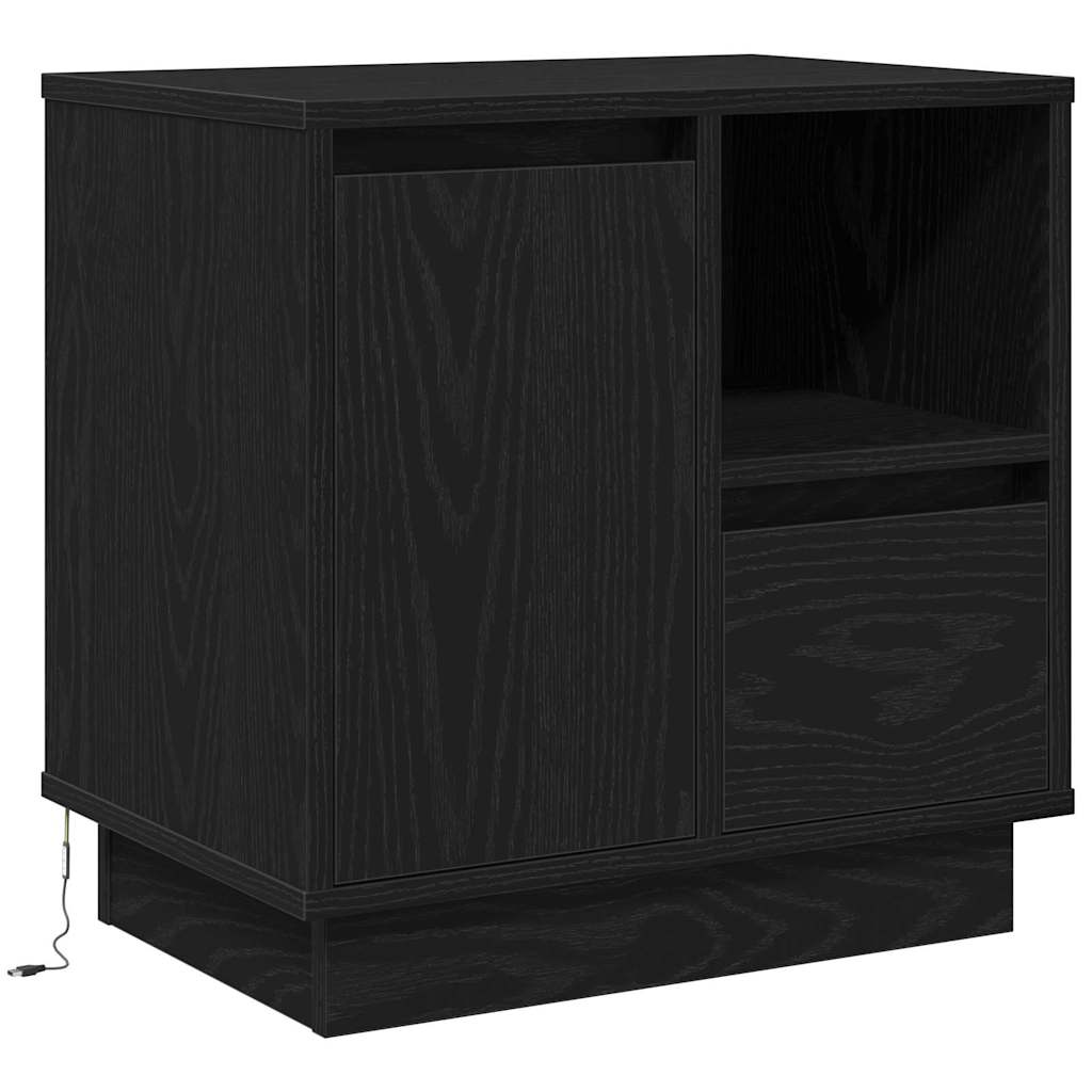 vidaXL Bedside Cabinet 2 pcs Black Oak 50 x 34.5 x 50 cm 6