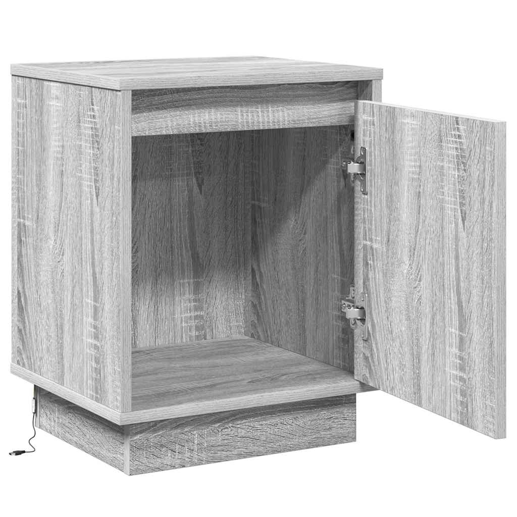vidaXL Bedside Cabinet 2 pcs Grey 39 x 34.5 x 50 cm Engineered wood 6