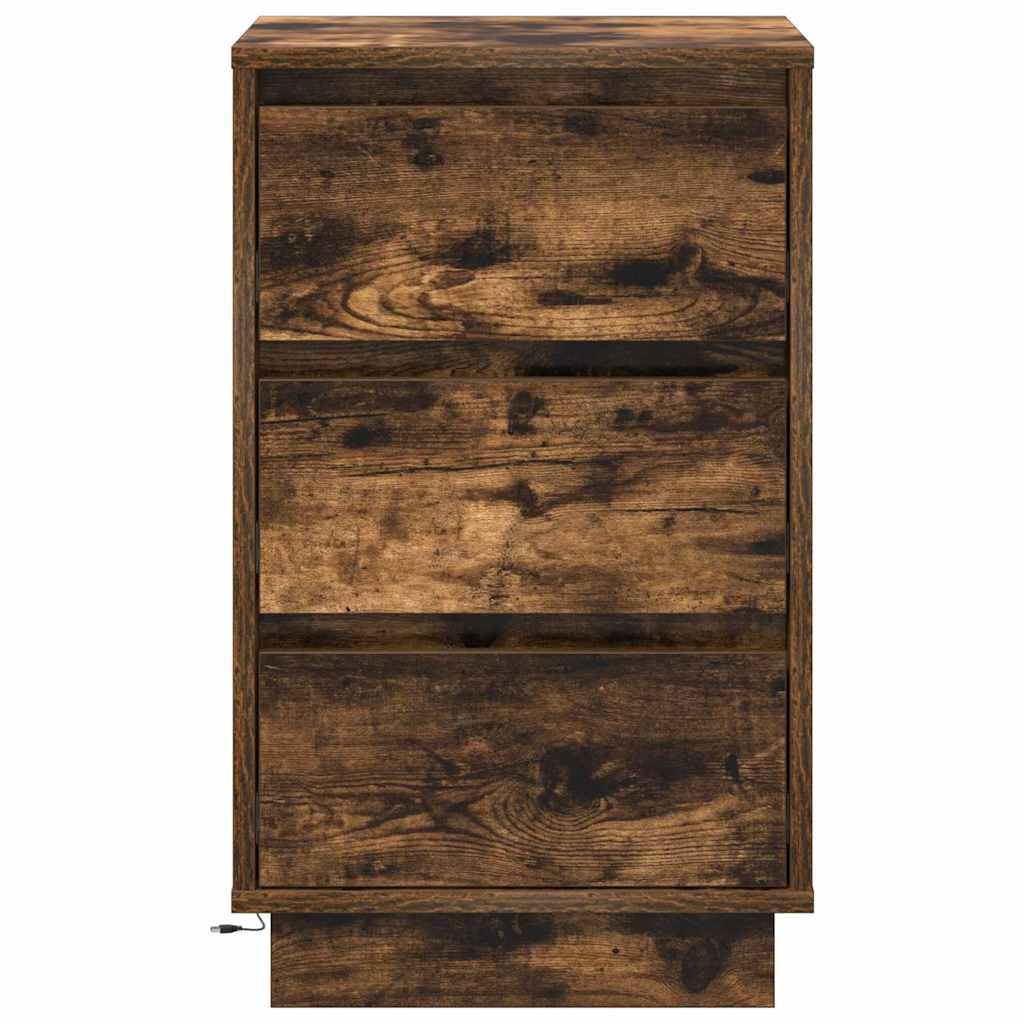 vidaXL Bedside Cabinet Smoked Oak 39 x 34.5 x 65 cm Engineered wood 6