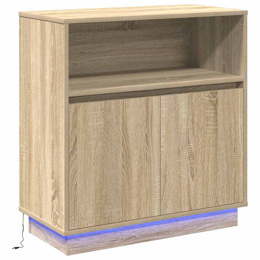vidaXL LED Sideboard Sonoma Oak 71 x 34.5 x 75 cm Engineered Wood 2