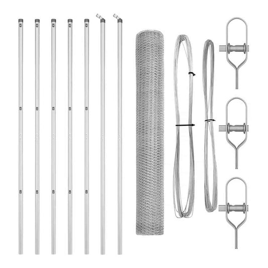 Hexagonal Fence Ground Fix Silver Length Galvanised steel Mesh size