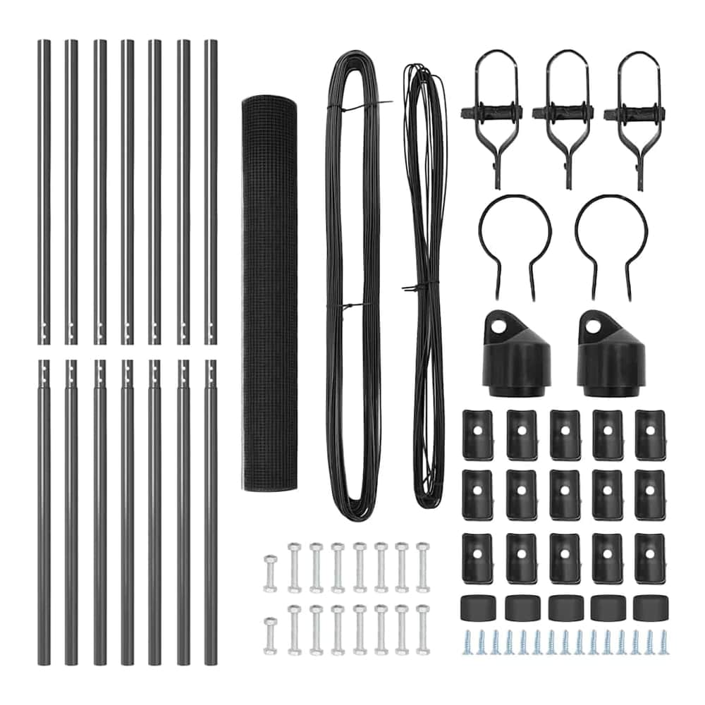 Welded Wire Fence Ground Fix PVC-Coated Steel Grey mesh Size