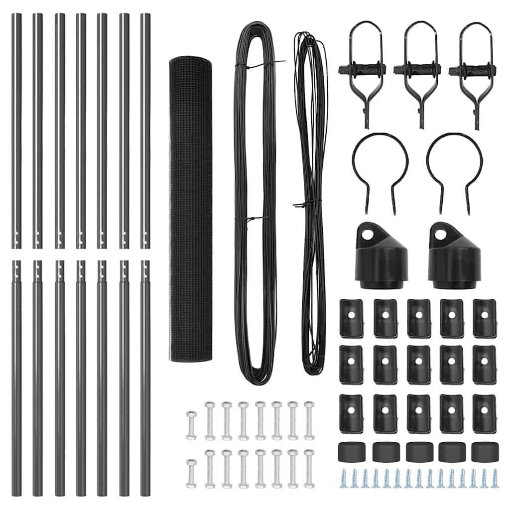 vidaXL Welded Wire Fence Ground Fix 10 x 1 m PVC-Coated Steel Grey 6
