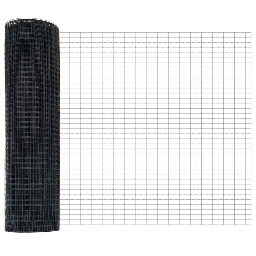 vidaXL Welded Wire Fence with Spikes 10 x 0.8 m PVC-coated Steel Grey 6