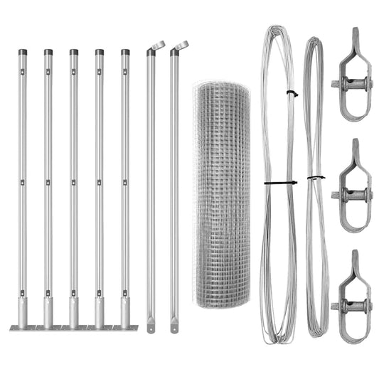 Welded Wire Fence with Concrete Base 10 x 1 m Galvanised steel Length 10 m 0.4 m 12 x 12 mm mesh
