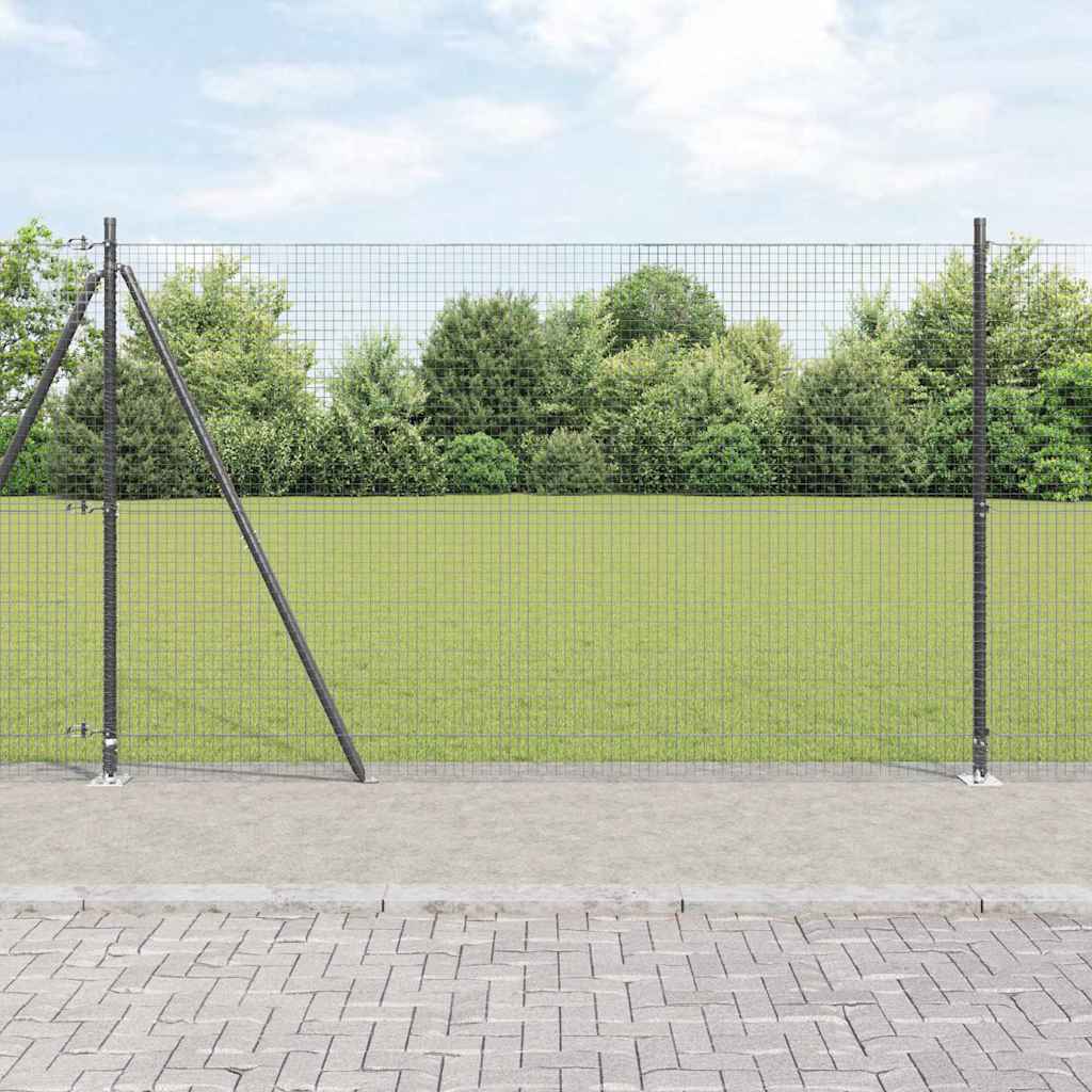Welded Wire Fence Concrete Base Mesh Grey Size