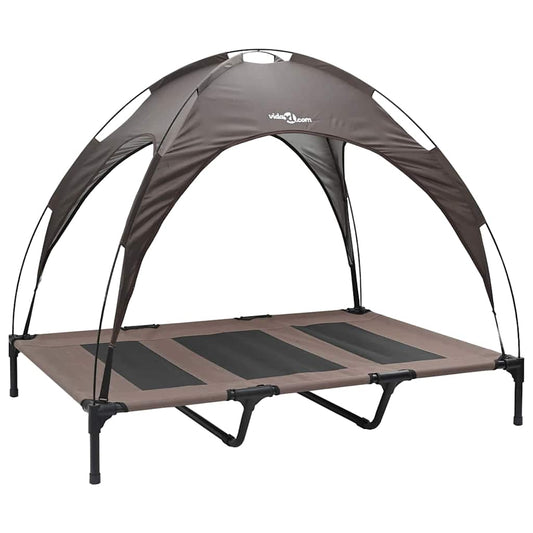 vidaXL Dog Bed Folding Manual Brown 122 x 93 x 106.5 cm Steel 2