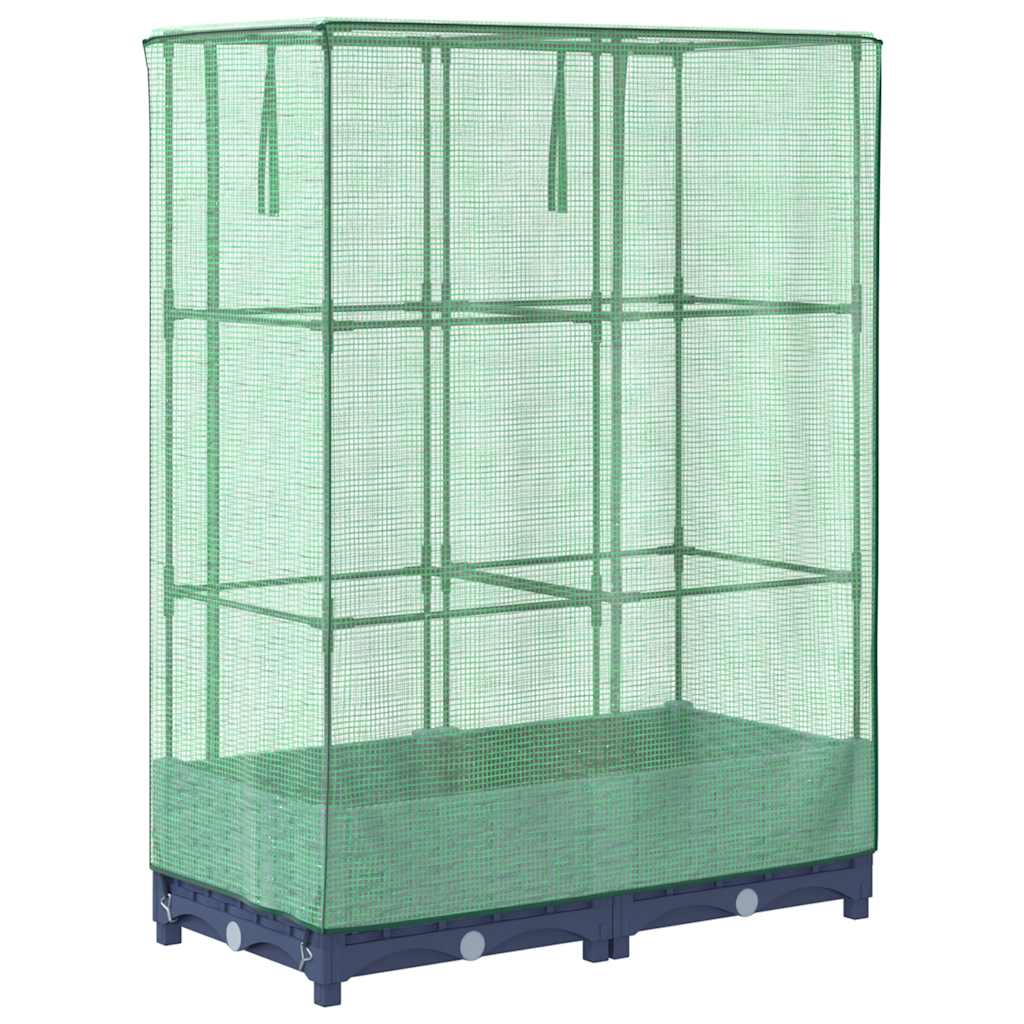 vidaXL Raised Bed with Greenhouse Cover Rattan Look 80x40x123 cm 6