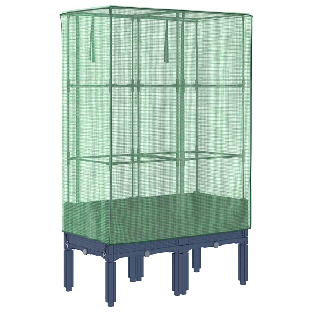 vidaXL Raised Bed with Greenhouse Cover Rattan Look 80x40x140 cm 6