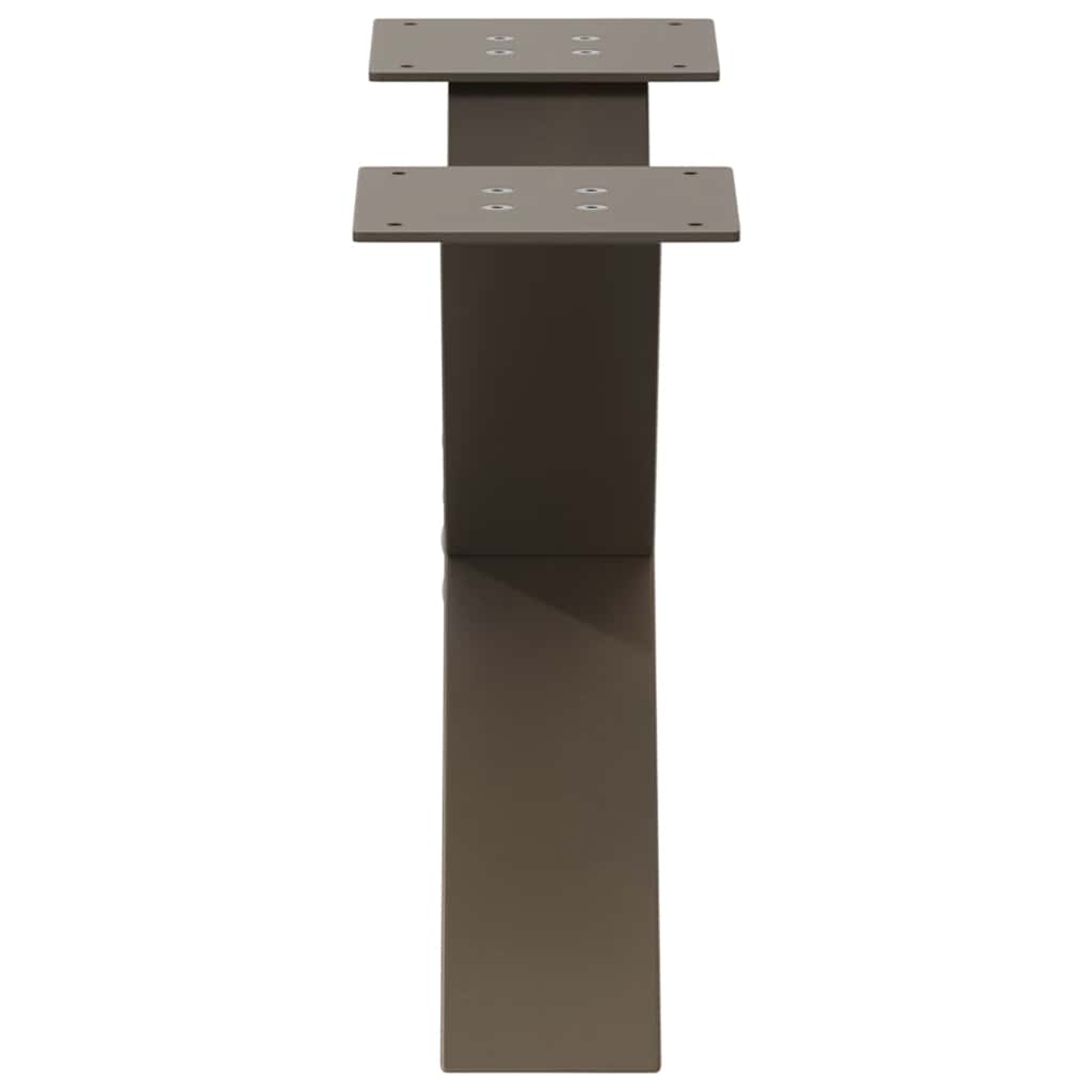 vidaXL Coffee Table Legs X-Shaped 2 pcs Natural Steel 60x(30-31) cm Steel 6