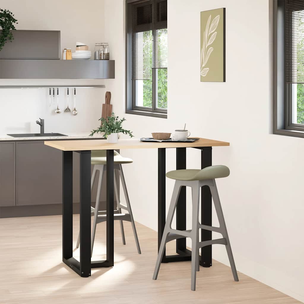 vidaXL Bar Table Legs T-Shaped 2 pcs Steel Black 25 x 28 – 60 x 35