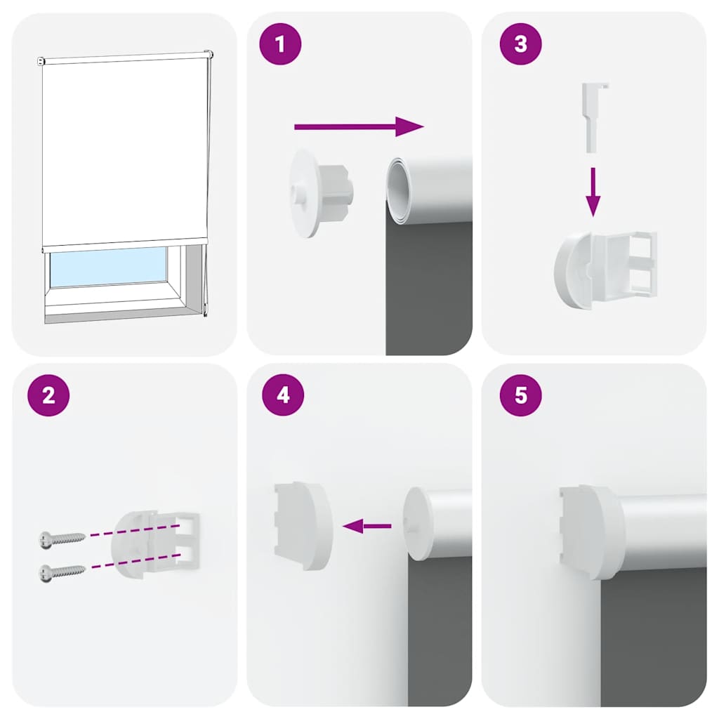 vidaXL Roller Blind Blackout Marine 145x150 cm Fabric Width 141.6 cm Polyester 6