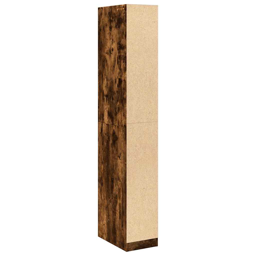 vidaXL Wardrobe Smoked Oak 30x50x200 cm Engineered Wood 6