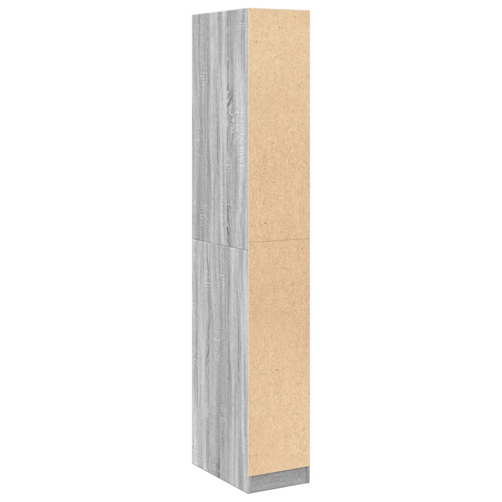 vidaXL Wardrobe Grey Sonoma 30x50x200 cm Engineered Wood 6