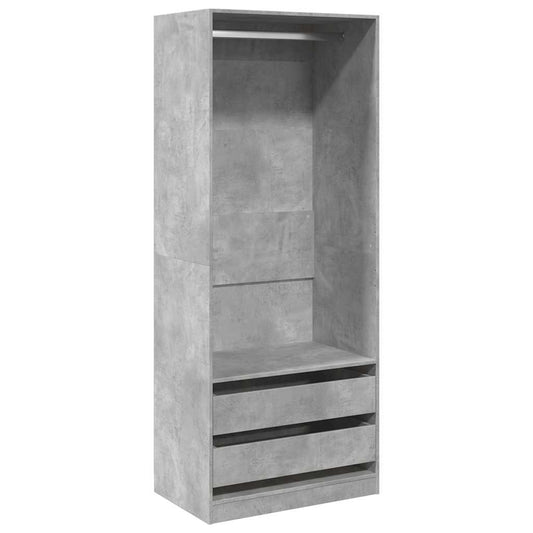 vidaXL Wardrobe Concrete Grey 80x50x200 cm Engineered Wood 2