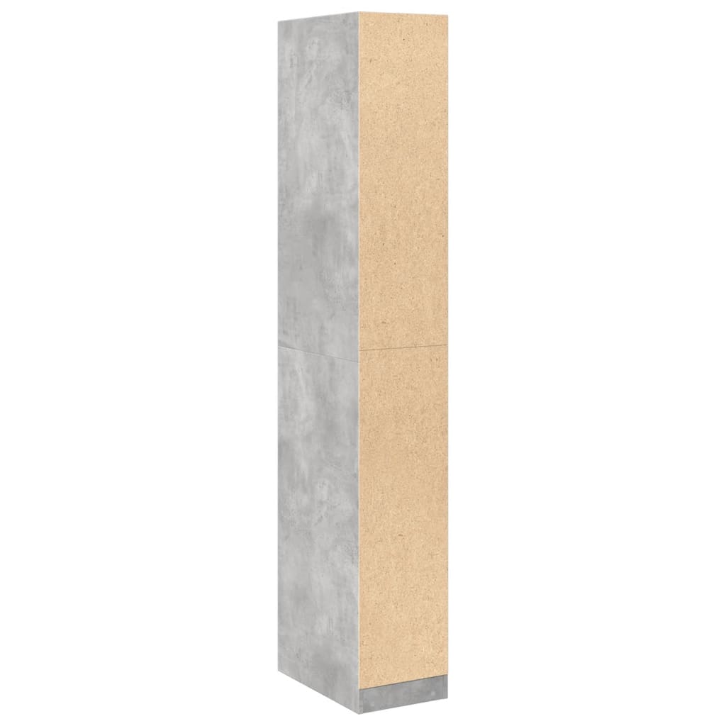 vidaXL Wardrobe Concrete Grey 30x50x200 cm Engineered Wood 6