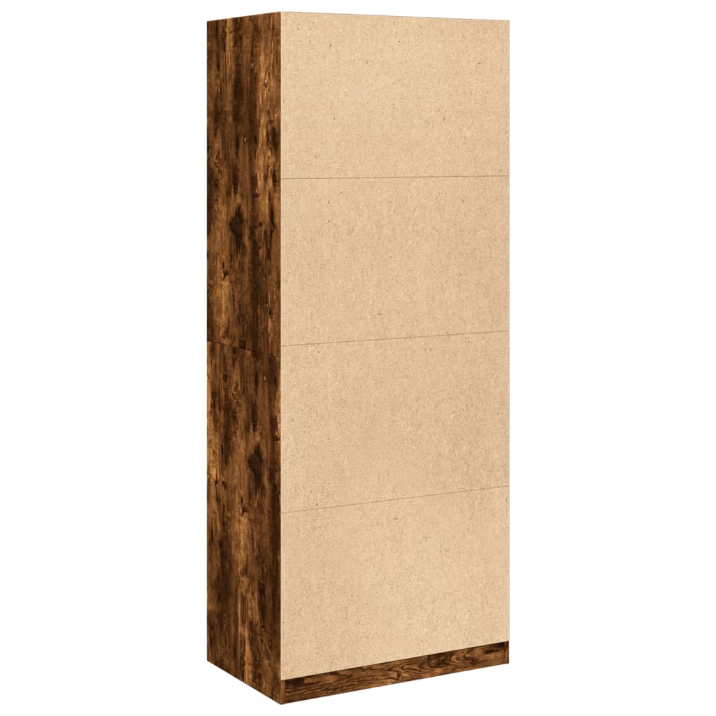 vidaXL Wardrobe Smoked Oak 80x50x200 cm Engineered Wood 6