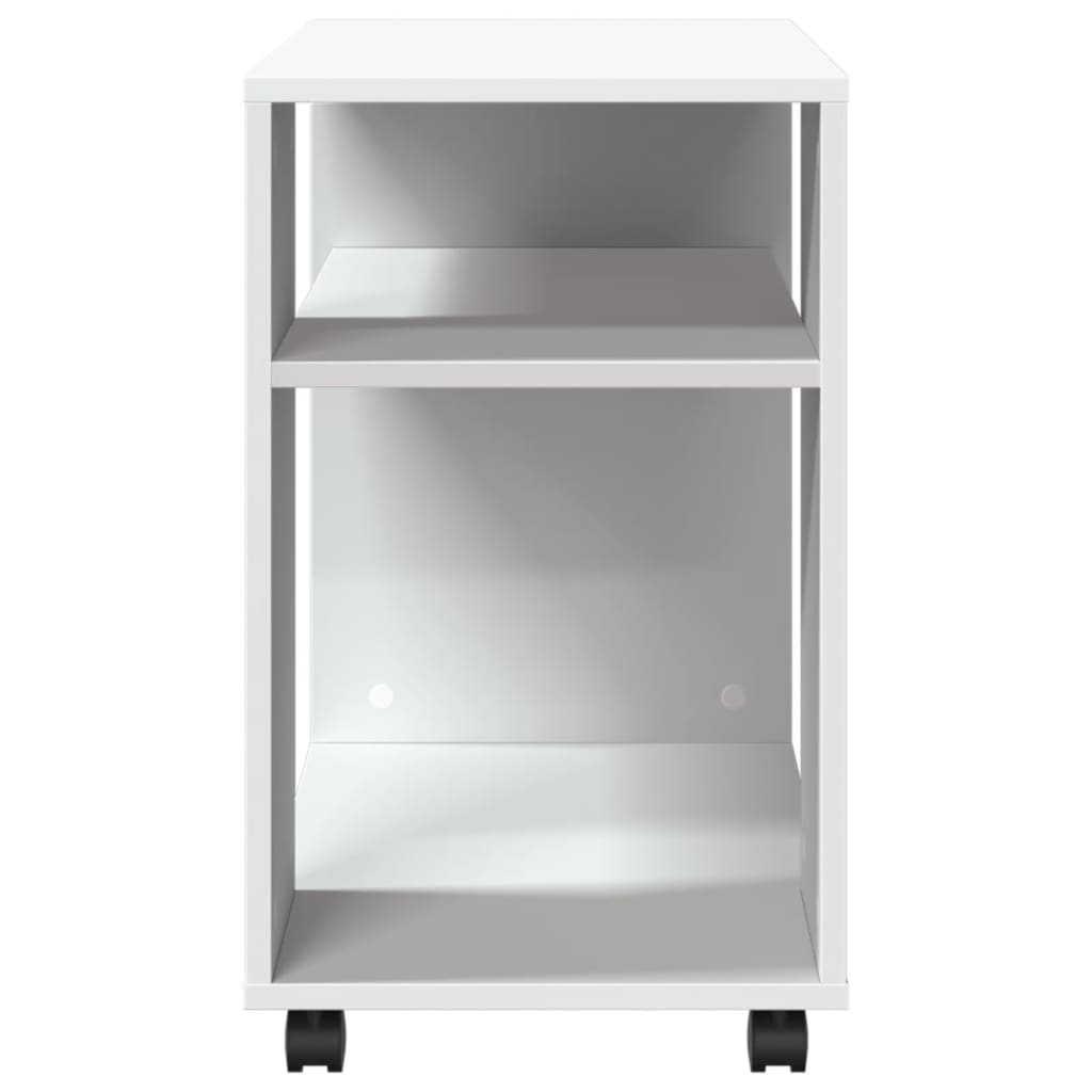 vidaXL Side Table with Wheels White 70x35x60 cm Engineered Wood 6